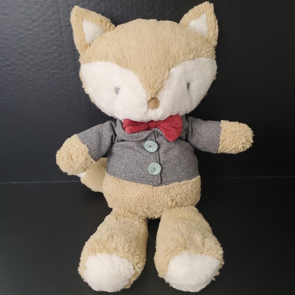Levtex Baby Plush Fox Boy 18" Wearing Gray Jacket Red Bowtie‎ 2016